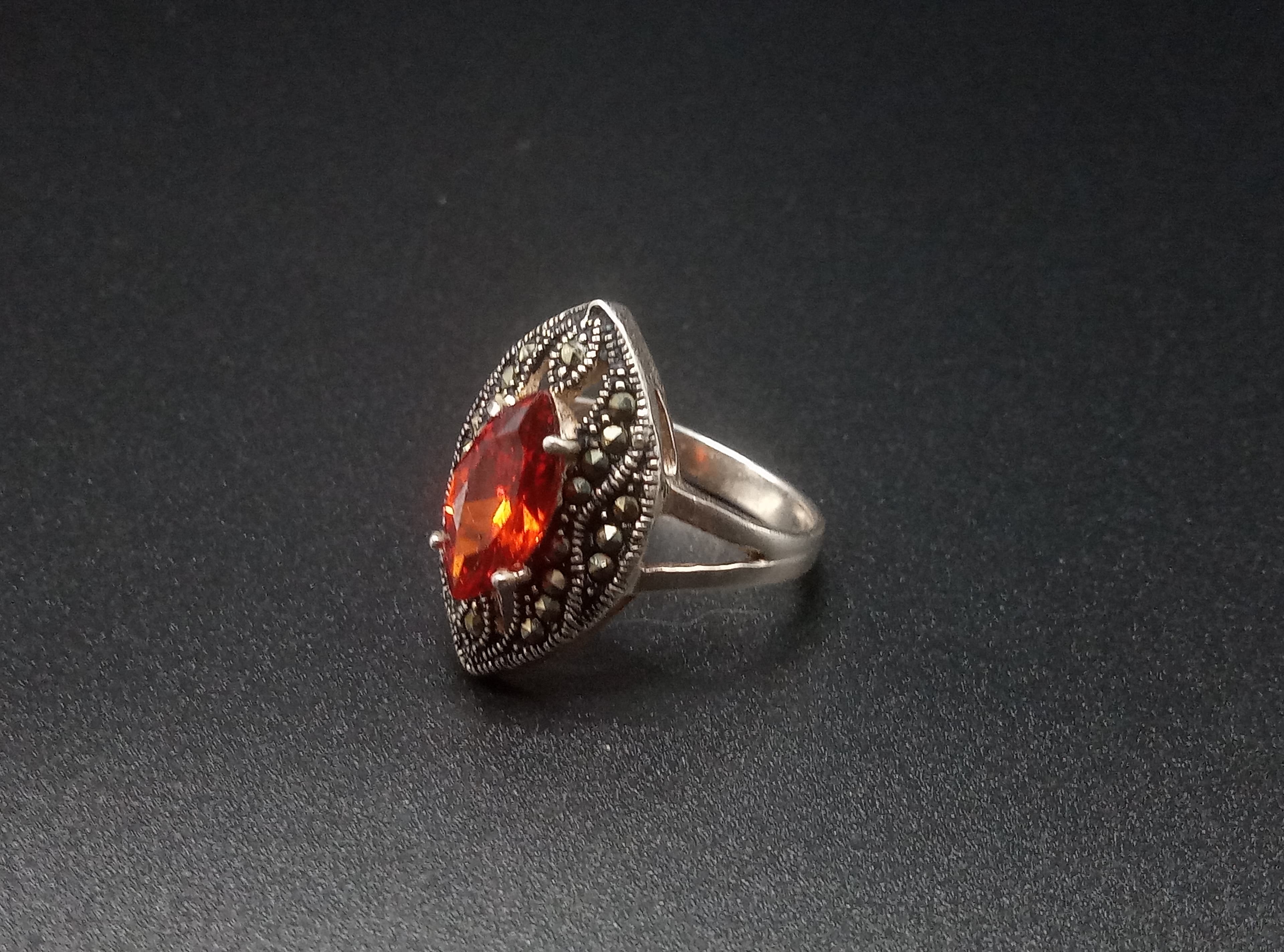 Anillo Piedra Naranja